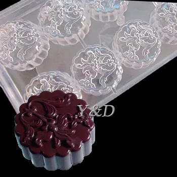 Kolo So Kvet Tvar Zahustiť Pevného Plastu PC Polykarbonát Čokoláda Formy Candy Mesiac Tortu Formy