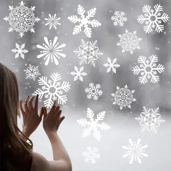 155pcs/9sheets Veselé Vianoce Snowflake Snehuliak Okno Nálepky Vianočné Samolepky na Stenu Miestnosti, Deti Stenu Rýchle dodanie