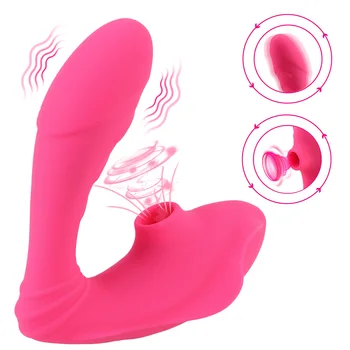 Klitorisu Pošvy G mieste Stimulácia Dvojité Vibračná Vagína Sania Silikónový Vibrátor 10 Rýchlosť Sexuálne Hračky pre Ženy, Bradavky Bulík