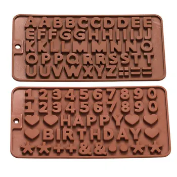 Nové cake zdobenie nástroje silikónové čokoláda formy písmen a číslic fondant formy cookies pečenie nástroje