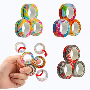 Magnetické Krúžky Relaxačná Fidget Hračka Magic RingTool Náramok Magnetická Krúžky Prst Spinner RingTool Deti, Dospelých Dekompresný Hračka
