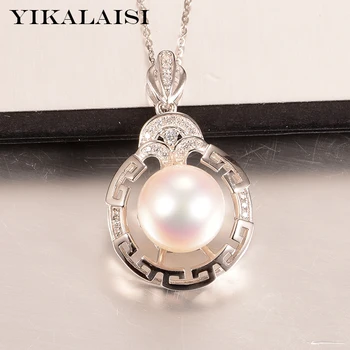 YIKALAISI 925 Sterling Silver Šperky, Perly Prívesky 2020 Jemné Prírodné Oblate Pearl šperky 10-11 mm Prívesky Pre Ženy, veľkoobchod