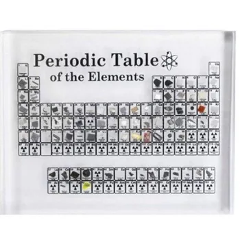 Akryl Periodická Tabuľka Crystal Real Prvky Deti Výučby Narodeninám Chemické Prvky Učenia Displej Domáce Dekorácie