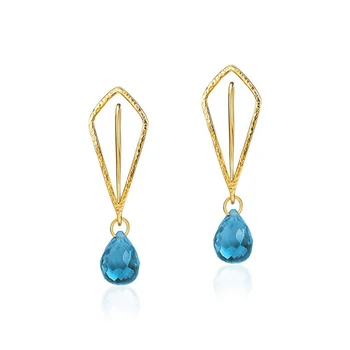 Autor tvorivé 925 sterling silver odnímateľný modré crystal náušnice pre ženy jemné kvapka tvar elegantné luxusné šperky