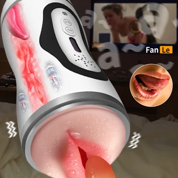 Automatické Muž Masturbator pohár Dvojitý Kanál Orálny Sex Pošvy Skutočná Mačička Vibračné Frekvencie Penis Enhancer, Sexuálne Hračky pre Mužov