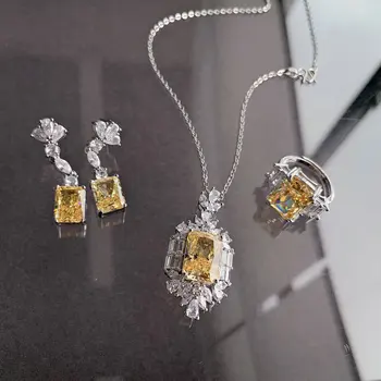 Módne Luxusné CZ Kameň Šperky Set pre Ženy, Strieborná Farba Náhrdelník Nastaviť Svadby, Zasnúbenie Strany Šperky Darček