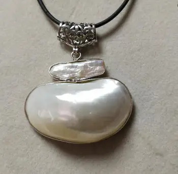 Šperky Perlový Náhrdelník Hot predaj >> biela biwa dens prívesok sladkovodné perlový náhrdelník mabe prívesok Doprava Zadarmo