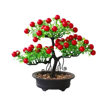 Farebné Simulácia Bonsai Ornament Realisticky Umelých Fortune Ovocie Falošné Kvetu Rastlín Črepníkové Dekorácie Pre Domov V Kancelárii