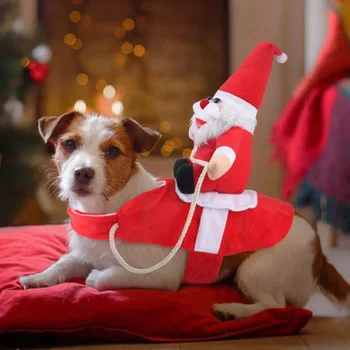 Vianočné Pet, Pes, Mačka, Kostýmy, Funny Santa Claus Oblečenie Pre Psov, Mačky Novinkou, Oblečenie pre psy, Čivava, Pug York kraje Oblečenie