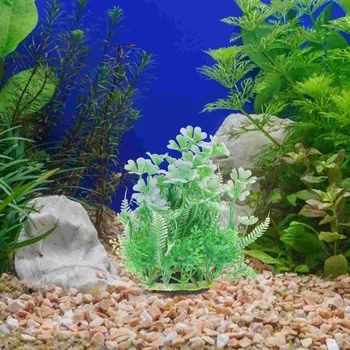 Aquariumplanttankunderwater Falošné Realistické Sladkovodné Fauxgreen Umelé Vodné Kvetinový Ornament Silikónové Vody Dekorácie