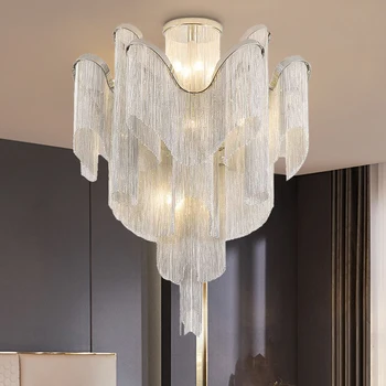 HDP moderné stropné luster krištáľové lampy veľký strapec dizajn, luster osvetlenie v obývacej izbe villa schodisko, lustre
