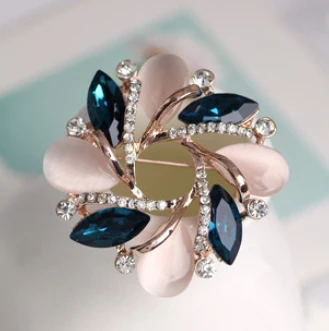 Crystal opál bauhinia brošňa/nových 2015 kórejský luxusné elegantné drahokamu kvet broches svadobné doplnky, veľkoobchod/atacado