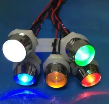 3V 5V 6V alebo 12V S Plastovými LED Držiak 10 mm Biela Červená Zelená Modrá Žltá Orange RGB LED Žiarovka Svetla 20 cm Drôtu Svetlo Korálky x 100ks