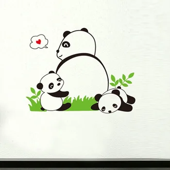 zviera Panda rodiny lovey samolepiek na stenu, škôlky deti izba, obývacia izba, spálňa domáce dekorácie umenie obtlačky,dekor nástenné maľby