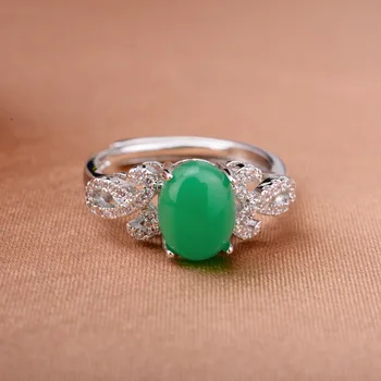 Vintage prstene pre ženy s925 Mincový Striebro Emerald Diamantové Prstene pre Ženy, Svadobné Šperky, Zásnubné Nádherný Prísľub mujer