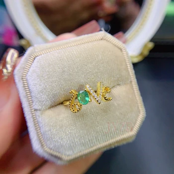 Prírodné Emerald Krúžok Pravda, 925 sterling Silver zásnubný Prsteň Boutique šperky, zásnubné darček