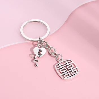 Nový Šperk Keychain Srdce Tlačidlo A Zámok Požehnanie Krúžok Na Svadbu Kľúčenky Valentínske Darčeky, Ručne Vyrábané Šperky