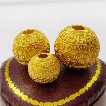 1pcs Čistý 999 24K Žlté Zlato 3D Šťastie Xiangyun Clound Korálky Prívesok