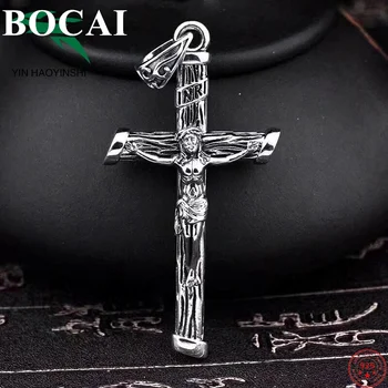 BOCAI S925 Mincový Striebro Prívesok 2022 Nové Módne Šperky Kríži Ježiš Muž a Žena Čisto Argentum Amulet Visí Ozdoby