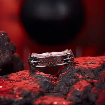Dvojrozmerné Animácie Okolo Čierneho Kráľa Hua Brnenie Krúžok 925 Strieborné Šperky, Módne Trendy Black Mužov a Žien