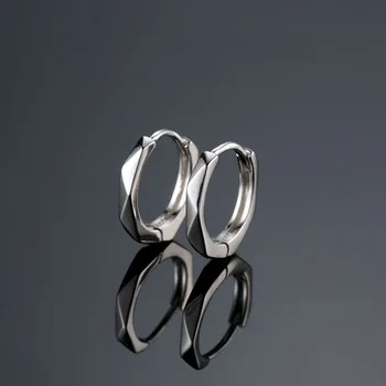 Mužov a Žien 925 Čistého Striebra Ucho Nechty, Čierne Geometrické Diamond Ucho Módne Šperky Klasické Osobnosti Pár Darček