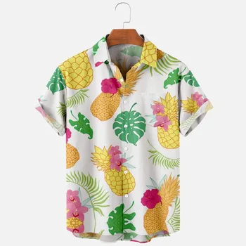 Pánske Módne Tričká, Havajské Tropické Camicias 3d Tlač Útulný Bežné Jedno Tlačidlo Tričká Krátky Rukáv Pláži Nadrozmerné Oblečenie 10