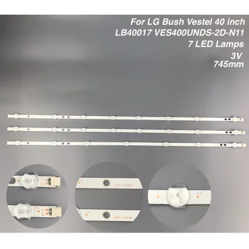 3ks LED Lampa pásy 17DLB40VXR1 LB40017 V0_05_38S pre Bush VES400UNDS-2D-N11 VES400UNDS-2D-N12 Toshiba 40L3653DB 40L1653DB