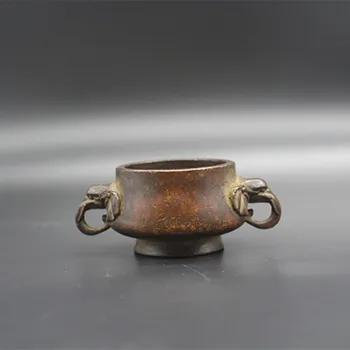Čína Kolekcia Ručne Vyrezávané Retro-Bronz Mini Slon Kadidlo Horák Dekorácie