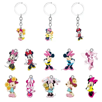 Disney Minnie Mouse Roztomilé Anime Vzor Epoxidové Živice Keychain Batoh Školský batoh Cartoon Prívesok Keychain Šperky, Módne MIK409