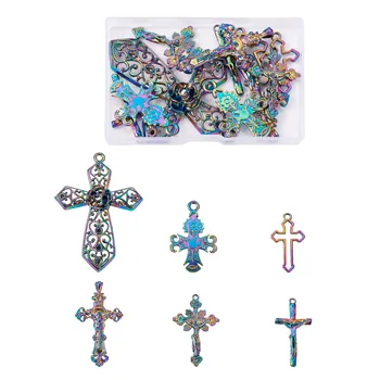 12pcs/box Multi-farebné Zliatiny Cross Prívesok Charms Pre KUTILOV, Náhrdelníky Náušnice Nezávislá Šperky Čo Zistenia