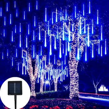 Solárne LED meteorický dážď String Svetlo Dovolenku Nepremokavé Rozprávková Záhrada Dekor Pouličné Led Svetlo Vonkajšie Veniec, Vianočné Dekorácie