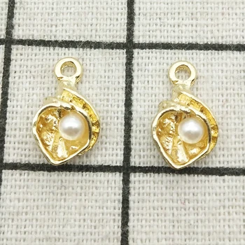 10pcs pearl conch kúzlo príslušenstvo šperky náušnice prívesok, náramok, náhrdelník charms zliatiny zinku 11x18mm