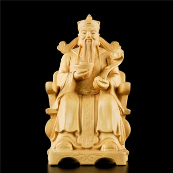 Bohatstvo Boh Socha Fu Lu Shou Čínsky Krušpán Rezbárstvo Šťastie Feng Shui Buddha Rezbárstvo Remesiel Domáce Dekorácie