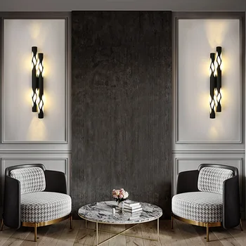 Moderný Minimalistický LED Nástenné svietidlo Nordic Obývacia Izba Pozadí Nástenné Svietidlo Tvorivé Spálňa Posteli Umenie Sconce Schodisko Uličkou