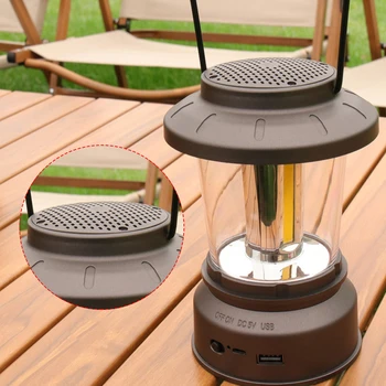 D2 Outdoor Camping Retro Svietidla Bluetooth-kompatibilné Reproduktor Ľahký Stan na Čítanie USB Nabíjateľné Domov Noc Núdzové Svietidlo
