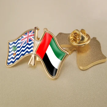 Britské indickooceánske Územie a Spojené Arabské Emiráty Prešiel Dvakrát Priateľstvo Vlajky Preklopke Kolíky Brošňa Odznaky
