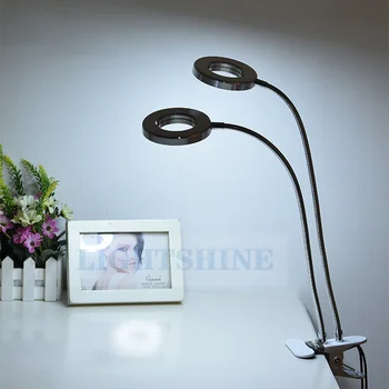 LED Dvojité–Lampa Držiteľ Klip Lampa Krásy opierky hlavy Stôl Ochrana Očí Lampa USB 12w
