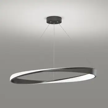 Prívesok Lampy Moderné LED Svietidlo Krúžok Light Black Kolo Pre život Jedáleň Šatňa Spálňa S Diaľkovým ovládaním Luster