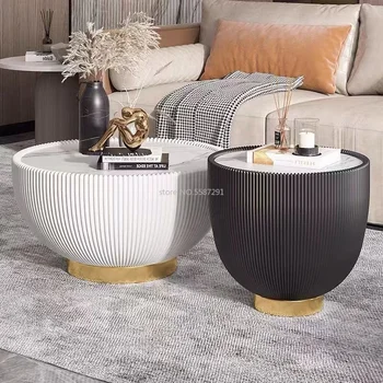 Kreatívne rock rada čaj tabuľky svetlo luxusné moderné malé rodinné obývacia izba taliansky kolo Zápas čaj tabuľky dizajn muebles tabuľka
