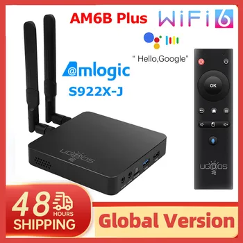 Pôvodné UGOOS AM6B Plus, Smart TV Box Android 9 TVBox Amlogic S922X-J 2.2 Ghz LPDDR4 4GB RAM 32 G 1000M BT5.0 Wifi6 4K Set-Top-Box