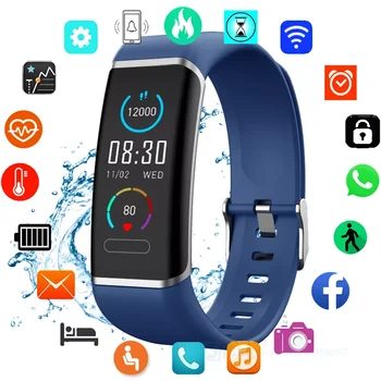Doprava zadarmo 2022 Smartwatch Mužov Šport Smart Hodinky Pre Android iOS Fitness Náramok Nepremokavé Elektronika Hodiny Silikónové Smart