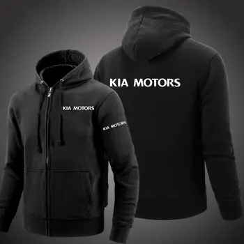 2022 Jeseň Kia motors auto logo Punk Hoodies Bunda Mens Príležitostných Fleece Tlač zips Kabát, Mikiny mužov Mikina