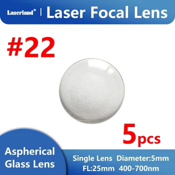 5 ks 5 mm Ploché Vypuklé Sklo Objektívu pre 532nm Zelená Laser Modul Lúč Collimation