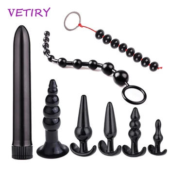 8 Ks/Set Análny Plug Zmes Vibrátor Análny Korálek Zadok Plug Stimulátor Klitorisu Vaginálne Plug Sexuálne Hračky pre Ženy Sexuálne Produkty