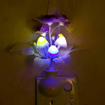 Nové Farebné LED Lila Nočné Svetlo Lampy Húb Romantický Lila Nočné Osvetlenie Pre Home Art Decor Osvetlenia US/EU Plug