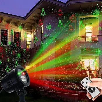 Nový Rok Vianočné Dekorácie LED Laserový Projektor Svetlo Snowflake Elk Projekčnej Lampy Fáze Krytý Nepremokavé Vonkajšie Osvetlenie