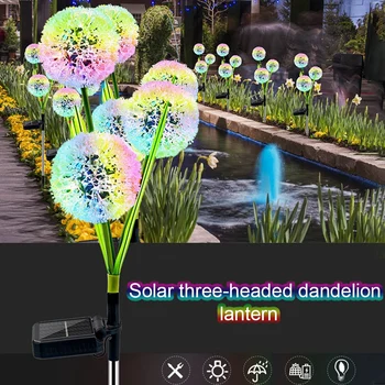2 ks Praktických Simulácia Nádvorie Dvore Terasa Auto Na Mimo Domova Nepremokavé Vonkajšie Záhradné Solárne Púpava Light LED Lampa