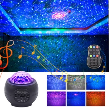 Hviezdne Nebo Fáze Svetlo USB Bluetooth Laser Disco Party DJ Svetlá 3 v 1 Sky Hmlovina pohybujú Vlny Galaxy Laserová Projekcia osvetlenia