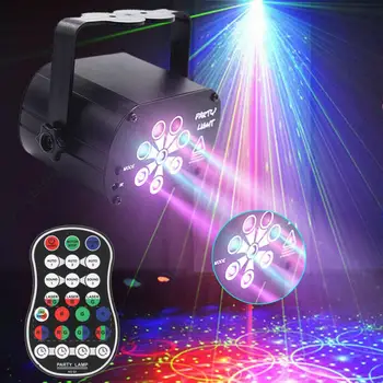 60/120 vzory Mini USB Nabíjanie DJ, Disco Svetlo Strobe Party Stage svetelný Efekt Ovládanie Hlasom Laserový Projektor Lampa pre Tanec