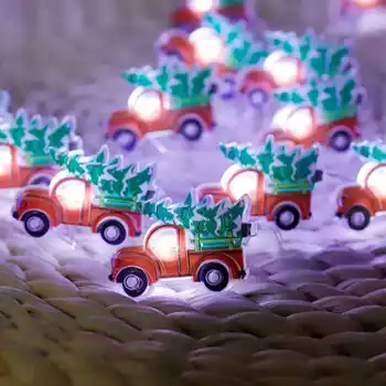 Vianočný Stromček Statku Truck String Svetlá Ľahký Vianočné Červený Kamión Víla Svetlá na Vianočný Večierok Festival Dekor